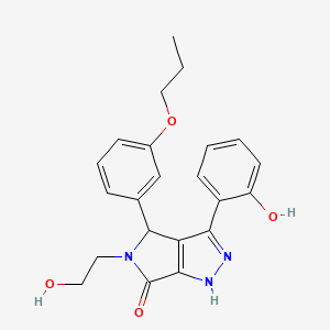 molecular formula C22H23N3O4 B11417748 5-(2-hydroxyethyl)-3-(2-hydroxyphenyl)-4-(3-propoxyphenyl)-4,5-dihydropyrrolo[3,4-c]pyrazol-6(1H)-one 