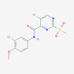 5-chloro-N-(3-chloro-4-methoxyphenyl)-2-(methylsulfonyl)pyrimidine-4-carboxamide