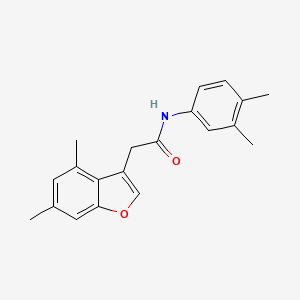 molecular formula C20H21NO2 B11417787 2-(4,6-dimethyl-1-benzofuran-3-yl)-N-(3,4-dimethylphenyl)acetamide 