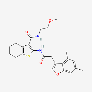 molecular formula C24H28N2O4S B11417797 2-{[(4,6-dimethyl-1-benzofuran-3-yl)acetyl]amino}-N-(2-methoxyethyl)-4,5,6,7-tetrahydro-1-benzothiophene-3-carboxamide 