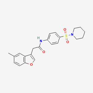 molecular formula C22H24N2O4S B11417804 2-(5-methyl-1-benzofuran-3-yl)-N-[4-(piperidin-1-ylsulfonyl)phenyl]acetamide 