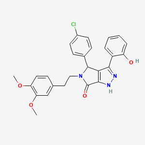 4-(4-chlorophenyl)-5-[2-(3,4-dimethoxyphenyl)ethyl]-3-(2-hydroxyphenyl)-4,5-dihydropyrrolo[3,4-c]pyrazol-6(2H)-one