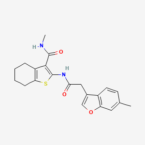 molecular formula C21H22N2O3S B11417810 N-methyl-2-{[(6-methyl-1-benzofuran-3-yl)acetyl]amino}-4,5,6,7-tetrahydro-1-benzothiophene-3-carboxamide 