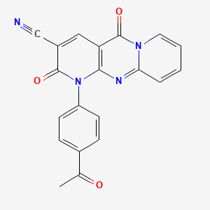 7-(4-acetylphenyl)-2,6-dioxo-1,7,9-triazatricyclo[8.4.0.03,8]tetradeca-3(8),4,9,11,13-pentaene-5-carbonitrile