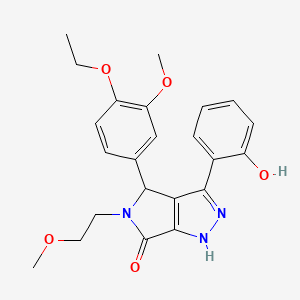 molecular formula C23H25N3O5 B11417814 4-(4-ethoxy-3-methoxyphenyl)-3-(2-hydroxyphenyl)-5-(2-methoxyethyl)-4,5-dihydropyrrolo[3,4-c]pyrazol-6(1H)-one 