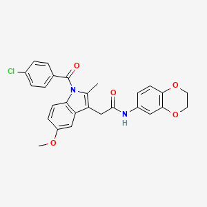 2-[1-(4-chlorobenzoyl)-5-methoxy-2-methyl-1H-indol-3-yl]-N-(2,3-dihydro-1,4-benzodioxin-6-yl)acetamide