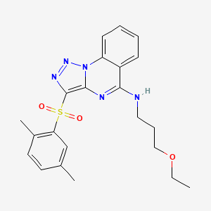 molecular formula C22H25N5O3S B11417831 3-[(2,5-dimethylphenyl)sulfonyl]-N-(3-ethoxypropyl)[1,2,3]triazolo[1,5-a]quinazolin-5-amine 