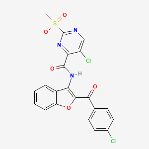 molecular formula C21H13Cl2N3O5S B11417856 5-chloro-N-{2-[(4-chlorophenyl)carbonyl]-1-benzofuran-3-yl}-2-(methylsulfonyl)pyrimidine-4-carboxamide 