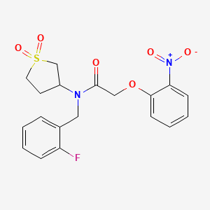 molecular formula C19H19FN2O6S B11417872 N-(1,1-dioxidotetrahydrothiophen-3-yl)-N-(2-fluorobenzyl)-2-(2-nitrophenoxy)acetamide 