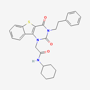 N-cyclohexyl-2-[2,4-dioxo-3-(2-phenylethyl)-3,4-dihydro[1]benzothieno[3,2-d]pyrimidin-1(2H)-yl]acetamide