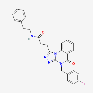 3-{4-[(4-fluorophenyl)methyl]-5-oxo-4H,5H-[1,2,4]triazolo[4,3-a]quinazolin-1-yl}-N-(2-phenylethyl)propanamide