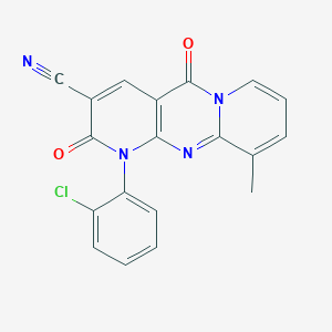 molecular formula C19H11ClN4O2 B11417945 7-(2-chlorophenyl)-11-methyl-2,6-dioxo-1,7,9-triazatricyclo[8.4.0.03,8]tetradeca-3(8),4,9,11,13-pentaene-5-carbonitrile 