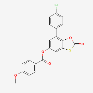 molecular formula C21H13ClO5S B11417957 7-(4-Chlorophenyl)-2-oxo-1,3-benzoxathiol-5-yl 4-methoxybenzoate 