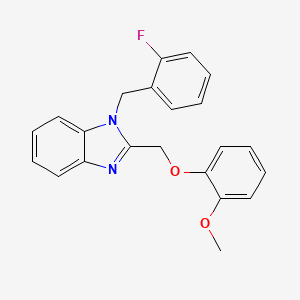 molecular formula C22H19FN2O2 B11417963 1H-Benzoimidazole, 1-(2-fluorobenzyl)-2-(2-methoxyphenoxymethyl)- 