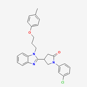 1-(3-chlorophenyl)-4-{1-[3-(4-methylphenoxy)propyl]-1H-benzimidazol-2-yl}pyrrolidin-2-one