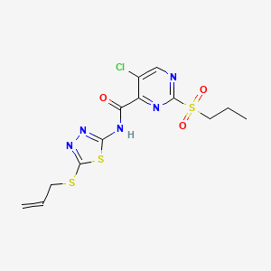 5-chloro-N-[5-(prop-2-en-1-ylsulfanyl)-1,3,4-thiadiazol-2-yl]-2-(propylsulfonyl)pyrimidine-4-carboxamide