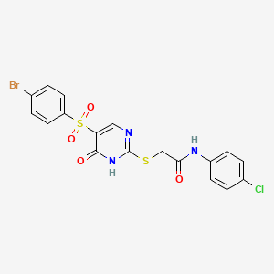 2-((5-((4-bromophenyl)sulfonyl)-6-oxo-1,6-dihydropyrimidin-2-yl)thio)-N-(4-chlorophenyl)acetamide