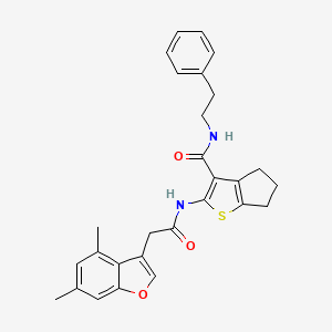 2-{[(4,6-dimethyl-1-benzofuran-3-yl)acetyl]amino}-N-(2-phenylethyl)-5,6-dihydro-4H-cyclopenta[b]thiophene-3-carboxamide