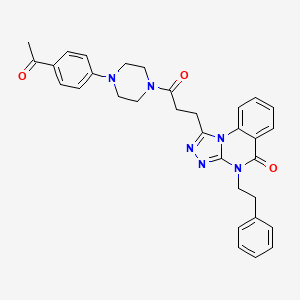 1-{3-[4-(4-acetylphenyl)piperazin-1-yl]-3-oxopropyl}-4-(2-phenylethyl)-4H,5H-[1,2,4]triazolo[4,3-a]quinazolin-5-one