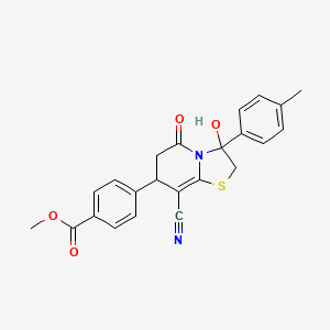 methyl 4-[8-cyano-3-hydroxy-3-(4-methylphenyl)-5-oxo-2,3,6,7-tetrahydro-5H-[1,3]thiazolo[3,2-a]pyridin-7-yl]benzoate