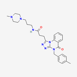 3-{4-[(4-methylphenyl)methyl]-5-oxo-4H,5H-[1,2,4]triazolo[4,3-a]quinazolin-1-yl}-N-[3-(4-methylpiperazin-1-yl)propyl]propanamide