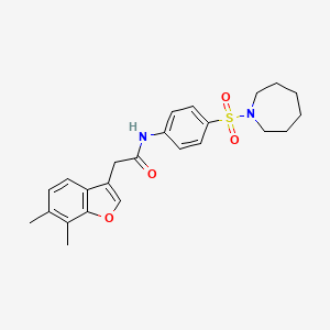 N-[4-(azepan-1-ylsulfonyl)phenyl]-2-(6,7-dimethyl-1-benzofuran-3-yl)acetamide