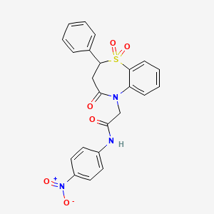 2-(1,1-dioxido-4-oxo-2-phenyl-3,4-dihydro-1,5-benzothiazepin-5(2H)-yl)-N-(4-nitrophenyl)acetamide