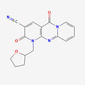 2,6-dioxo-7-(oxolan-2-ylmethyl)-1,7,9-triazatricyclo[8.4.0.03,8]tetradeca-3(8),4,9,11,13-pentaene-5-carbonitrile