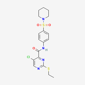 5-chloro-2-(ethylsulfanyl)-N-[4-(piperidin-1-ylsulfonyl)phenyl]pyrimidine-4-carboxamide