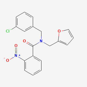 molecular formula C19H15ClN2O4 B11418127 N-(3-chlorobenzyl)-N-(furan-2-ylmethyl)-2-nitrobenzamide 