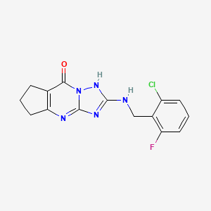 molecular formula C15H13ClFN5O B11418149 2-[(2-chloro-6-fluorobenzyl)amino]-4,5,6,7-tetrahydro-8H-cyclopenta[d][1,2,4]triazolo[1,5-a]pyrimidin-8-one 