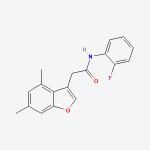 molecular formula C18H16FNO2 B11418163 2-(4,6-dimethyl-1-benzofuran-3-yl)-N-(2-fluorophenyl)acetamide 