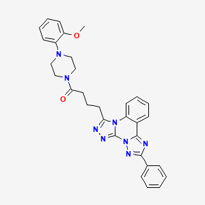 1-[4-(2-methoxyphenyl)piperazin-1-yl]-4-(9-phenyl-2,4,5,7,8,10-hexazatetracyclo[10.4.0.02,6.07,11]hexadeca-1(16),3,5,8,10,12,14-heptaen-3-yl)butan-1-one