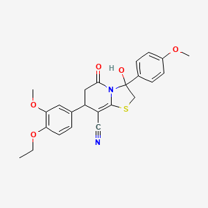 7-(4-ethoxy-3-methoxyphenyl)-3-hydroxy-3-(4-methoxyphenyl)-5-oxo-2,3,6,7-tetrahydro-5H-[1,3]thiazolo[3,2-a]pyridine-8-carbonitrile