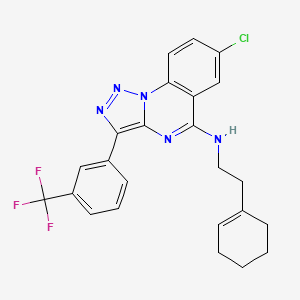 molecular formula C24H21ClF3N5 B11418181 7-Chloro-N-[2-(cyclohex-1-EN-1-YL)ethyl]-3-[3-(trifluoromethyl)phenyl]-[1,2,3]triazolo[1,5-A]quinazolin-5-amine 