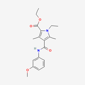 molecular formula C19H24N2O4 B11418186 Ethyl 1-ethyl-4-[(3-methoxyphenyl)carbamoyl]-3,5-dimethyl-1H-pyrrole-2-carboxylate 