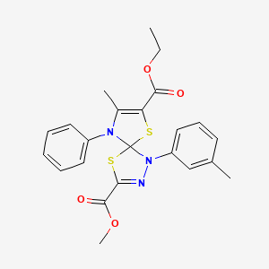 7-Ethyl 3-methyl 8-methyl-1-(3-methylphenyl)-9-phenyl-4,6-dithia-1,2,9-triazaspiro[4.4]nona-2,7-diene-3,7-dicarboxylate