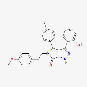 molecular formula C27H25N3O3 B11418199 3-(2-hydroxyphenyl)-5-[2-(4-methoxyphenyl)ethyl]-4-(4-methylphenyl)-4,5-dihydropyrrolo[3,4-c]pyrazol-6(1H)-one 