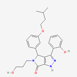 molecular formula C25H29N3O4 B11418212 3-(2-hydroxyphenyl)-5-(3-hydroxypropyl)-4-[3-(3-methylbutoxy)phenyl]-4,5-dihydropyrrolo[3,4-c]pyrazol-6(1H)-one 