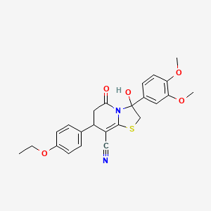 3-(3,4-dimethoxyphenyl)-7-(4-ethoxyphenyl)-3-hydroxy-5-oxo-2,3,6,7-tetrahydro-5H-[1,3]thiazolo[3,2-a]pyridine-8-carbonitrile