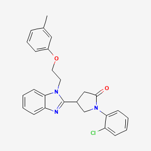 1-(2-chlorophenyl)-4-{1-[2-(3-methylphenoxy)ethyl]-1H-benzimidazol-2-yl}pyrrolidin-2-one