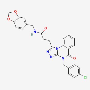 N-(1,3-benzodioxol-5-ylmethyl)-3-[4-(4-chlorobenzyl)-5-oxo-4,5-dihydro[1,2,4]triazolo[4,3-a]quinazolin-1-yl]propanamide