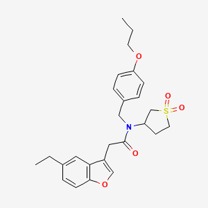 N-(1,1-dioxidotetrahydrothiophen-3-yl)-2-(5-ethyl-1-benzofuran-3-yl)-N-(4-propoxybenzyl)acetamide