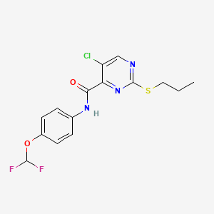 molecular formula C15H14ClF2N3O2S B11418299 5-chloro-N-[4-(difluoromethoxy)phenyl]-2-(propylsulfanyl)pyrimidine-4-carboxamide 