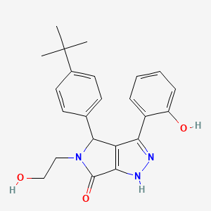 molecular formula C23H25N3O3 B11418302 4-(4-tert-butylphenyl)-5-(2-hydroxyethyl)-3-(2-hydroxyphenyl)-4,5-dihydropyrrolo[3,4-c]pyrazol-6(1H)-one 