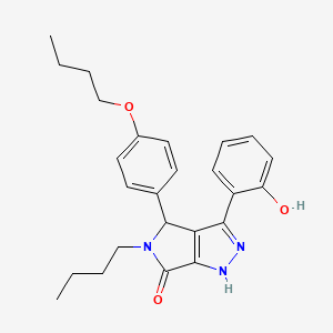 molecular formula C25H29N3O3 B11418304 4-(4-butoxyphenyl)-5-butyl-3-(2-hydroxyphenyl)-4,5-dihydropyrrolo[3,4-c]pyrazol-6(1H)-one 