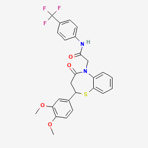 2-(2-(3,4-dimethoxyphenyl)-4-oxo-3,4-dihydrobenzo[b][1,4]thiazepin-5(2H)-yl)-N-(4-(trifluoromethyl)phenyl)acetamide