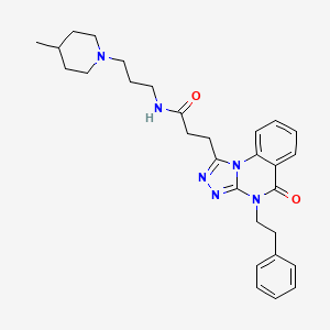 N-[3-(4-methylpiperidin-1-yl)propyl]-3-[5-oxo-4-(2-phenylethyl)-4,5-dihydro[1,2,4]triazolo[4,3-a]quinazolin-1-yl]propanamide