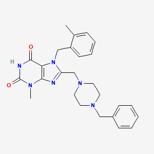 8-[(4-benzylpiperazin-1-yl)methyl]-3-methyl-7-(2-methylbenzyl)-3,7-dihydro-1H-purine-2,6-dione