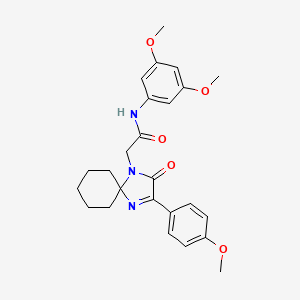 molecular formula C25H29N3O5 B11418346 N-(3,5-dimethoxyphenyl)-2-[3-(4-methoxyphenyl)-2-oxo-1,4-diazaspiro[4.5]dec-3-en-1-yl]acetamide 